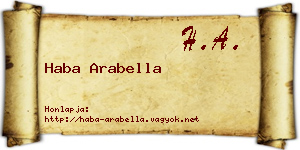 Haba Arabella névjegykártya